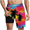 thumbnail image 1 of Taqqpue Men's Swim Trunks Hawaiian Stretch Quick Dry Bathing Suits Casual Summer Elastic Waist Drawstring Beach Shorts with Compression Liner, 1 of 6