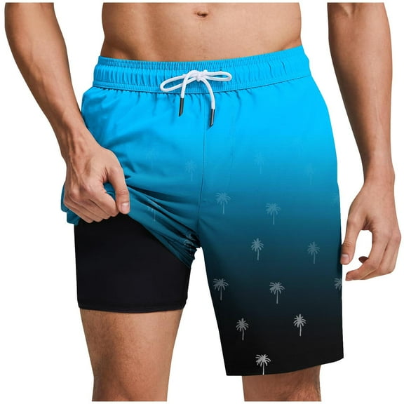 Taqqpue Men's Swim Trunks Plus Size Hawaiian Beach Shorts Bathing Suits Casual Elastic Waist Drawstring Summer Shorts Printed Quick Dry Beach Board Shorts with Pockets S-5XL