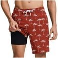 thumbnail image 1 of Taqqpue Men's Swim Trunks Plus Size Hawaiian Beach Shorts Bathing Suits Casual Elastic Waist Drawstring Summer Shorts Printed Quick Dry Beach Board Shorts with Pockets S-5XL, 1 of 6
