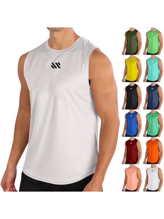 Men's Tank Top Sleeveless Muscle Stringer Workout Top Cut Open Gym Training Bodybuilding Athletic T Shirts Quick Dry Fitness Shirt