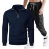Taqqpue Men's Tracksuit 2 Piece Relaxed Fit Solid Color Sweatsuits and Athletic Running Jogging Suit Sets with Pockets