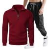 Taqqpue Men's Tracksuit 2 Piece Relaxed Fit Solid Color Sweatsuits and Athletic Running Jogging Suit Sets with Pockets