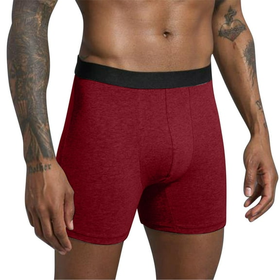 Taqqpue Men's Underwear Cotton Boxer Briefs Value Performance Support Pouch ComfortSoft Boxer Brief Moisture-Wicking Cooling Breathable Underwear