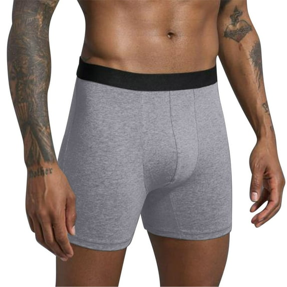 Taqqpue Men's Underwear Cotton Boxer Briefs Value Performance Support Pouch ComfortSoft Boxer Brief Moisture-Wicking Cooling Breathable Underwear