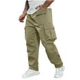 thumbnail image 1 of Taqqpue Mens Cargo Pants Casual Hiking Workout Joggers Outdoor Recreation Sweatpants Elastic Waist Drawstring Stretch Relaxed Fit Work Pants, 1 of 9