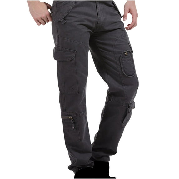 Taqqpue Mens Casual Cargo Pants Multiple Pockets Outdoor Hiking Pants Military Tactical Pants Straight Leg Work Trousers Lightweight Workout Joggers Sweatpants for Men