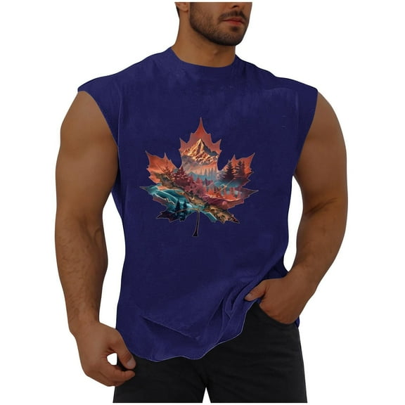 Taqqpue Mens Graphic Tank Tops Casual Crewneck Sleeveless Shirts Loose Fit Quick Dry Workout Gym Muscle Tee Tops for Swim Beach