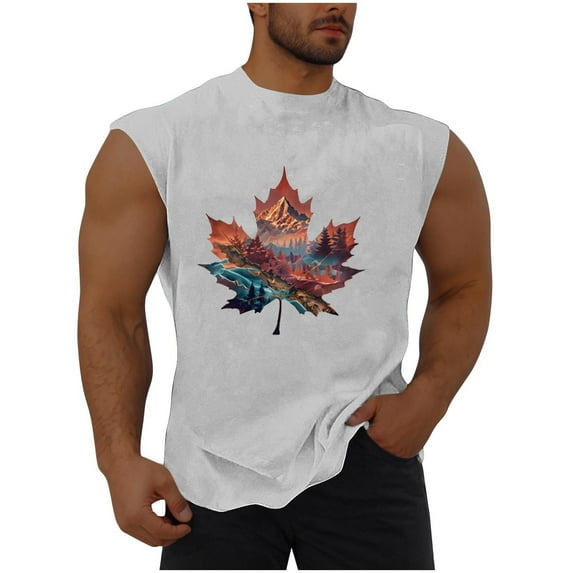 Taqqpue Mens Graphic Tank Tops Casual Crewneck Sleeveless Shirts Loose Fit Quick Dry Workout Gym Muscle Tee Tops for Swim Beach