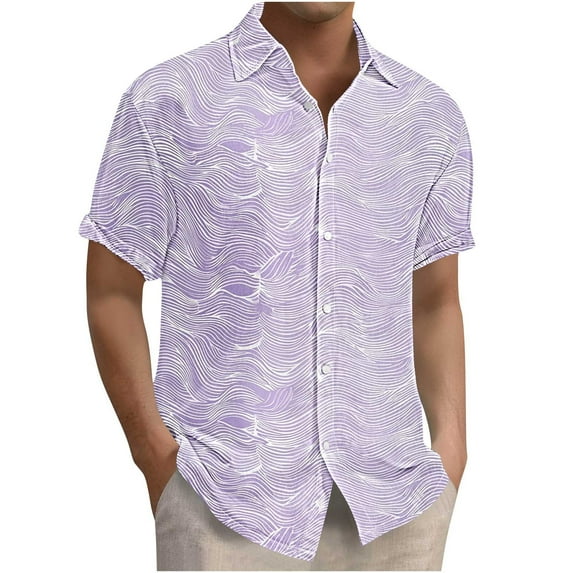 Taqqpue Mens Hawaiian Shirts Tops Short Sleeve Floral Button Down Beach Shirt Vintage Summer Lightweight Casual Blouses