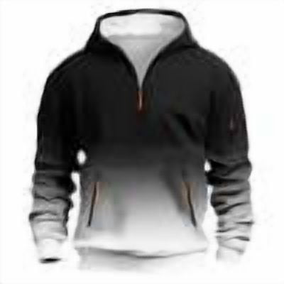 Taqqpue Mens Hoodie Long Sleeve Casual Gradient Color Hooded Sweatshirts Fall Winter Loose Fit Athletic Half Zip Pullover Tops with Pockets Under 10