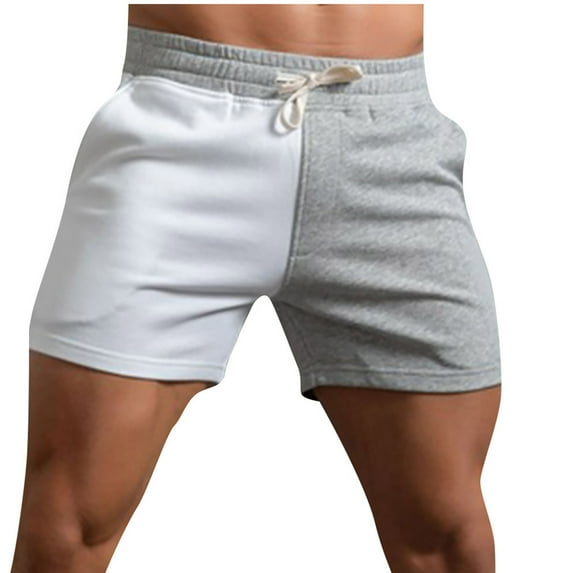 Taqqpue Mens Knit Cotton Plus Size Solid Shorts Casual Slim Fit Elastic Waist Drawstring Jogger Workout Active Running Hiking Shorts with Pockets