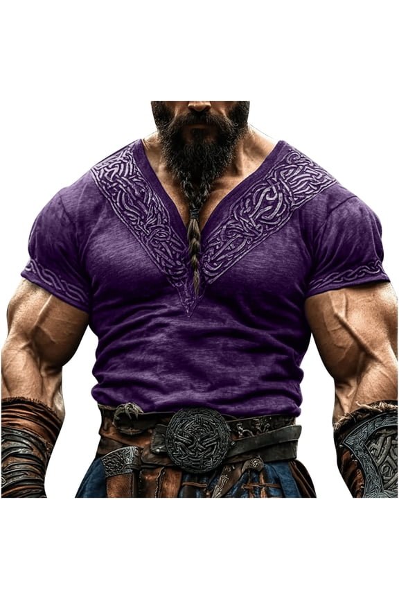 Mens Linen Shirt Solid Color V Neck Short Sleeve Blouse Tops Embroidered Casual Beach T Shirts