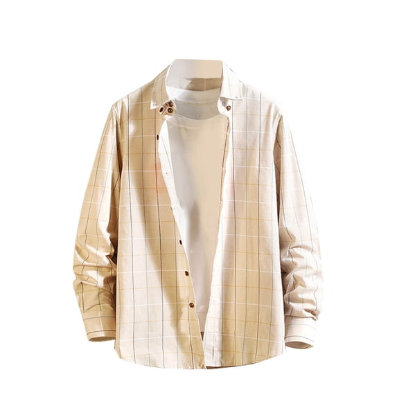 Taqqpue Mens Long Sleeve Button Down Shirts Casual Plaid Shirts Lightweight Collared Trendy Fall Beach Tops