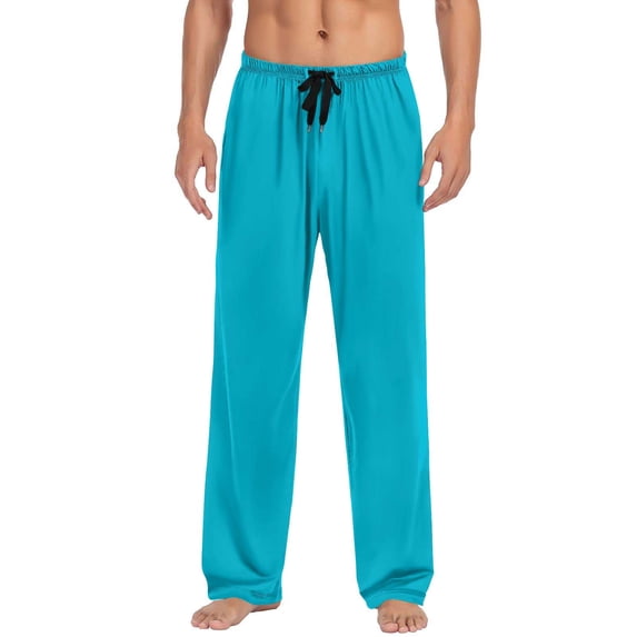 Taqqpue Mens Pants Casual Solid Color Pajama Pants Sleep Lounge Bottoms Loose Fit Soft Comfy Long Trouser Pant Sleepwear with Pockets