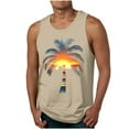 thumbnail image 1 of Taqqpue Mens Plus Size Tank Tops Casual Crewneck Hawaiian Sleeveless Shirts Quick Dry Graphic Beach Coconut Tree Gym Tank Tops Swim Beach, 1 of 5