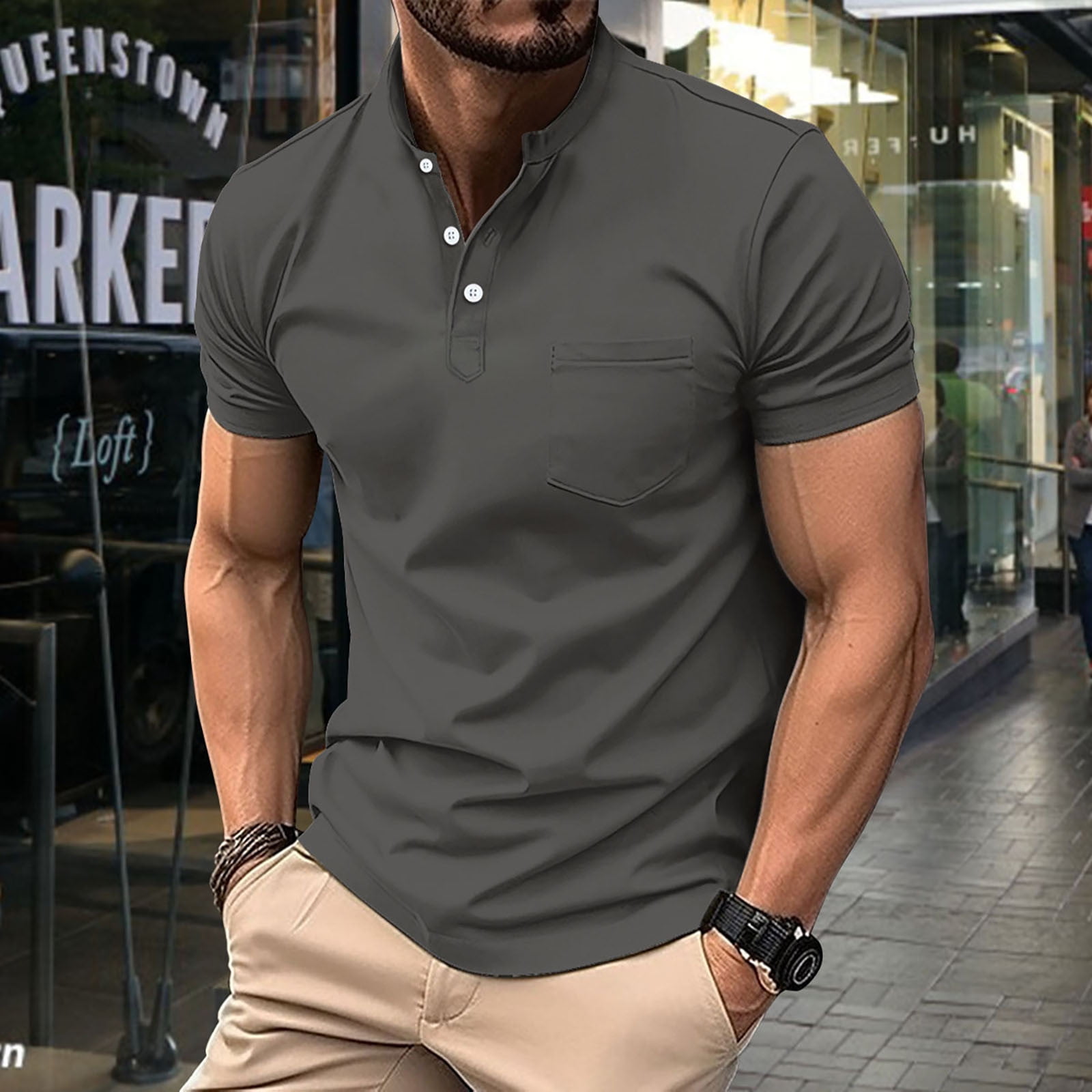 Men's Full Size Slim Fit Button Up Shirt Plus Size main image 0