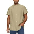 thumbnail image 1 of Taqqpue Mens Short Sleeve Guayabera Shirts Linen Cotton Button Down Mexican Embroidered Cuban Wedding Shirt Summer Beach Tops, 1 of 6