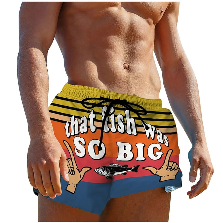 Taqqpue Mens Swim Trunks Funny Surfing Summer Novelty Beach Shorts Quick Dry Mesh Lining Board Shorts Swimwear Bathing Suits Drawstring Swim Shorts