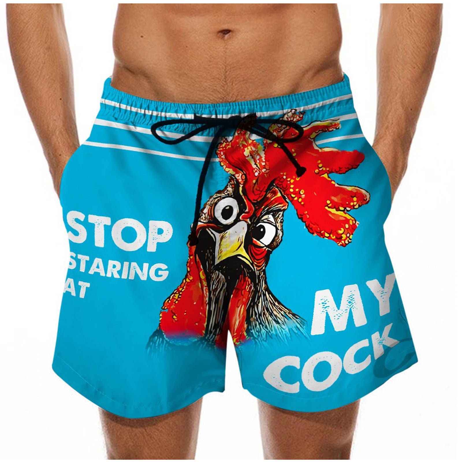 Taqqpue Mens Swim Trunks Stop Staring at My Cock Funny Swim Trunks