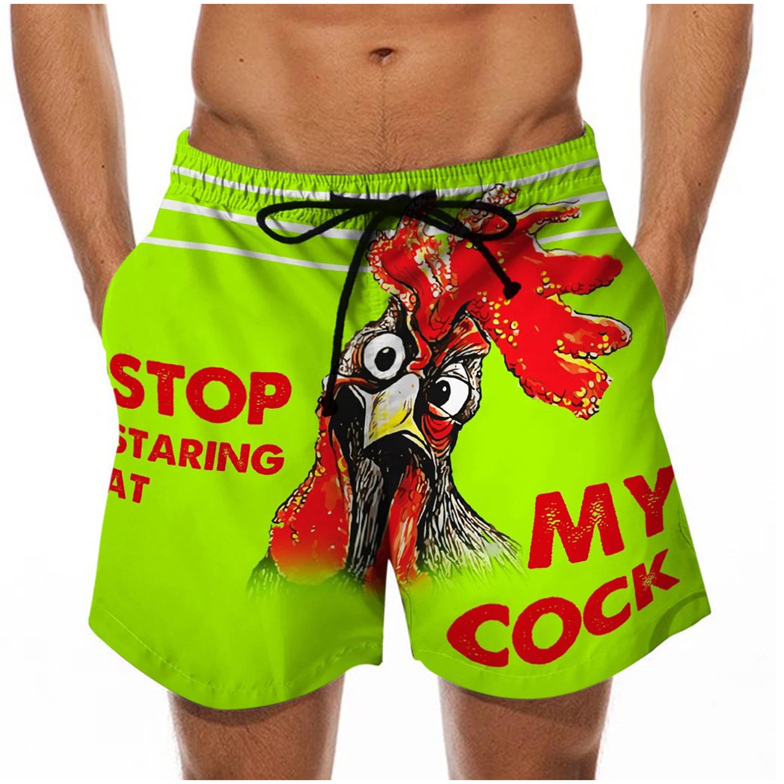 Taqqpue Mens Swim Trunks Stop Staring at My Cock Funny Swim Trunks