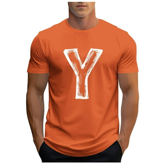 Taqqpue Mens T-Shirts Casual Letter Graphic Print Crew Neck Short Sleeve Shirts Baggy Collared Lightweight Everyday Tshirt Summer Tee Top