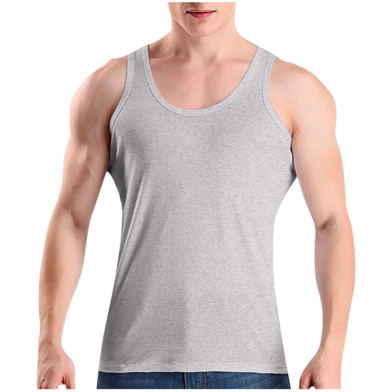 Taqqpue Mens Tank Top Workout Tank Tops Cotton Lightweight Breathable Moisture Wicking Athletic Tank Tops Stretch Comfy Muscle Tanks L-4XL