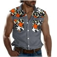 thumbnail image 1 of Taqqpue Mens Tank Tops Casual Graphic Button Down Sleeveless Shirts Vests Summer Loose Fit Beach Vacation Tee Shirts with Pockets, 1 of 5
