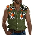 thumbnail image 1 of Taqqpue Mens Tank Tops Casual Graphic Button Down Sleeveless Shirts Vests Summer Loose Fit Beach Vacation Tee Shirts with Pockets, 1 of 5
