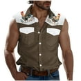 thumbnail image 1 of Taqqpue Mens Tank Tops Casual Graphic Sleeveless Button Down Shirts Vests Summer Loose Fit Beach Vacation Tee Shirts with Pockets, 1 of 5