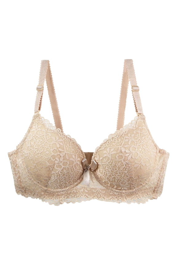 Minimizer Bras for Women Full Coverage Unlined Lace Sexy No Underwire Bra Comfort Push Up Bras Soft Wireless Bralette