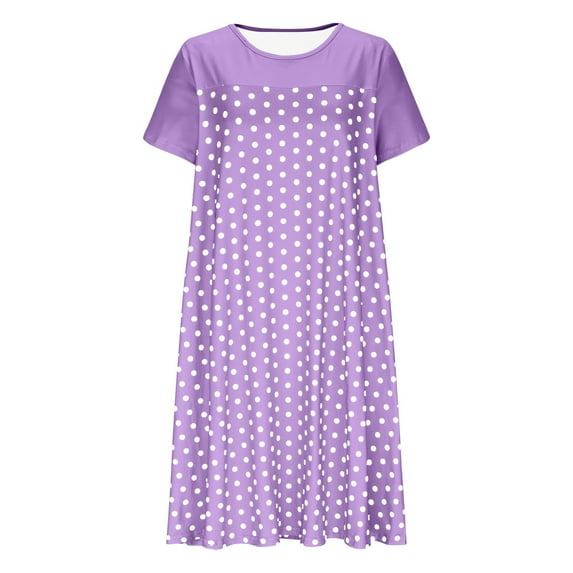 Taqqpue Nightgowns for Women Casual Solid Color Scoop Neck Long Sleep Shirt Loose Fit Cute T Shirt Dress Flowy Plus Size Short Sleeve Pajamas Dress