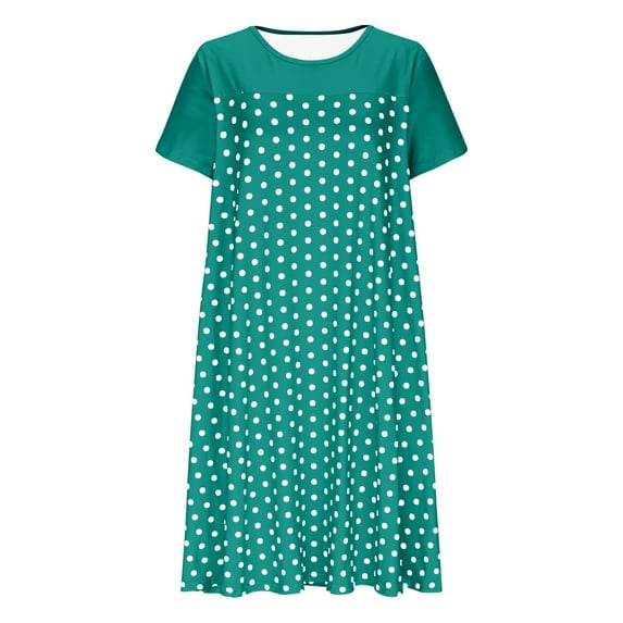 Taqqpue Nightgowns for Women Casual Solid Color Scoop Neck Long Sleep Shirt Loose Fit Cute T Shirt Dress Flowy Plus Size Short Sleeve Pajamas Dress