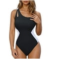 thumbnail image 1 of Taqqpue One Shouder One Piece Swimsuit for Women Tummy Control Bathing Suits Slimming Swinsuit Modest Full Coverage Keyhole Swimwear, 1 of 5