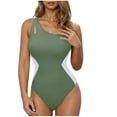 thumbnail image 1 of Taqqpue One Shouder One Piece Swimsuit for Women Tummy Control Bathing Suits Slimming Swinsuit Modest Full Coverage Keyhole Swimwear, 1 of 5