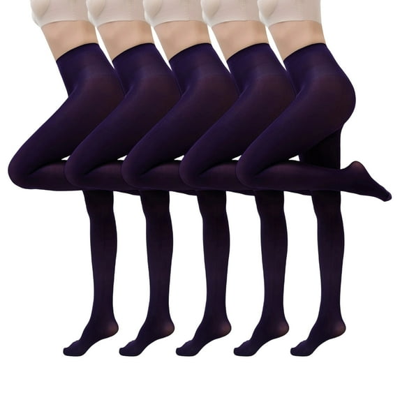 Taqqpue Opaque Skin Color Tights for Women, Tummy Compression Plus Size Tights, Control Top Microfiber Pantyhose for Women