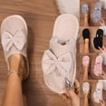 thumbnail image 1 of Taqqpue Open Toe Slipper for Women Women Fashionable Casual Winter Closed Toe Home Friendly Soft Cotton Flat Slippers Fuzzy House Slippers Gift for Women, 1 of 9