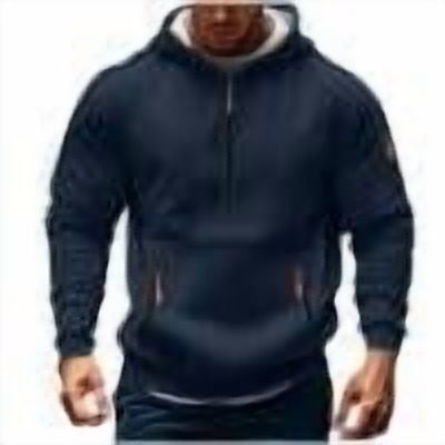 Taqqpue Oversize Hoodies for Men Casual Solid Color Hooded Sweatshirts Fall Winter Plus Size Quarter Zip Pullover Tops with Pockets Under 10