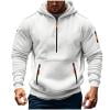 Taqqpue Oversize Hoodies for Men Casual Solid Color Hooded Sweatshirts Fall Winter Plus Size Quarter Zip Pullover Tops with Pockets
