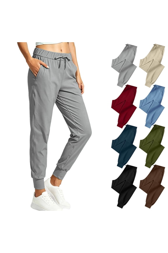 Pants for Women Solid Color Skin Friendly Casual Drawstring Elastic Waist Pants Breathable Outdoor Travel Shopping Bottoms Plus Size Pants for Women