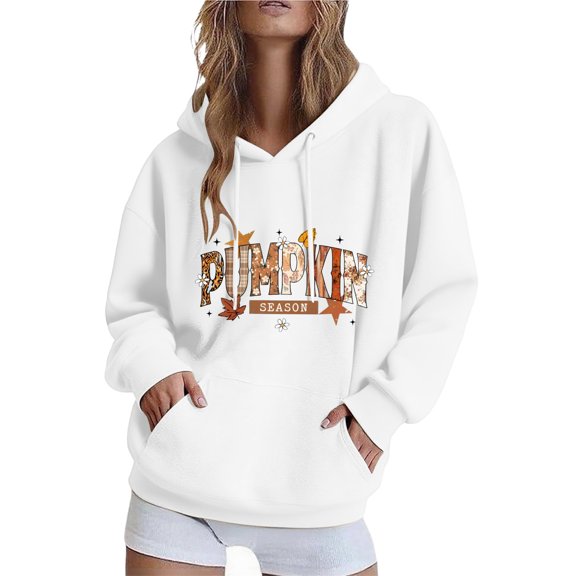 Taqqpue Plus Size Hoodies for Women Casual Printed Drawstring Hooded Sweatshirt Fall Winter Long Sleeve Tops Loose Fit Y2K Oversized Hoodie Pullover with Pockets