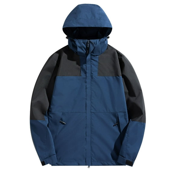 Taqqpue Plus Size Rain Jackets for Women Waterproof Lightweight Hooded Rain Coat Trench Coats Active Outdoor Color Block Zipper Pockets Lined Windbreaker Travel Jackets Mountaineering Suit