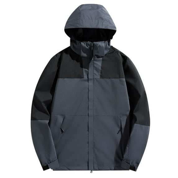 Taqqpue Plus Size Rain Jackets for Women Waterproof Lightweight Hooded Rain Coat Trench Coats Active Outdoor Solid Color Zipper Pockets Lined Windbreaker Travel Jackets Mountaineering Suit