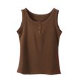 thumbnail image 1 of Taqqpue Plus Size Tank Tops for Women Summer Sleeveless Crew Neck Casual T Shirts Button Solid Ribbed Loose Top Lightweight Blouse XL-5XL, 1 of 7