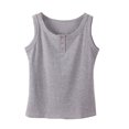 thumbnail image 1 of Taqqpue Plus Size Tank Tops for Women Summer Sleeveless Crew Neck Casual T Shirts Button Solid Ribbed Loose Top Lightweight Blouse XL-5XL, 1 of 7