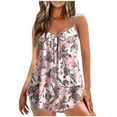thumbnail image 1 of Taqqpue Plus Size Tankini Bathing Suits for Women Tummy Control Flowy Swimsuits Two Piece Athletic Swimwear Long Torso Tank Top with Sports Bra and Boyshorts S-5XL, 1 of 4