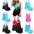 thumbnail image 1 of Taqqpue Plus Size Tankini Bathing Suits for Women Tummy Control Flowy Swimsuits Two Piece Athletic Swimwear Long Torso Tank Top with Sports Bra and Boyshorts Womens Swimsuits, 1 of 3