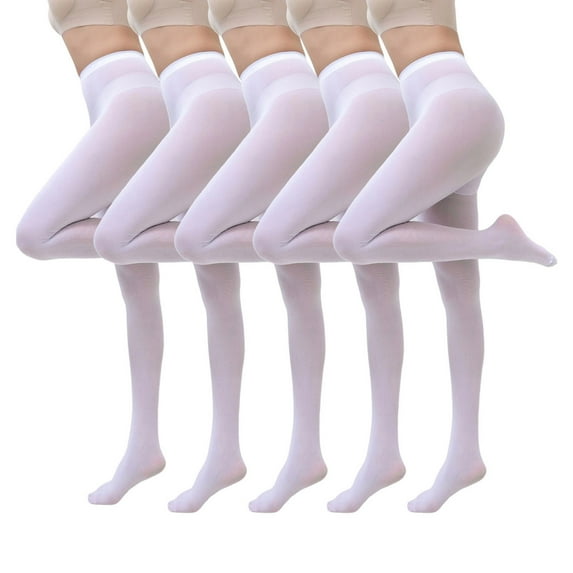 Taqqpue Plus Size Tights for Women, 2 Pairs Opaque High Waist Pantyhose, Solid Color Soft Stockings Women