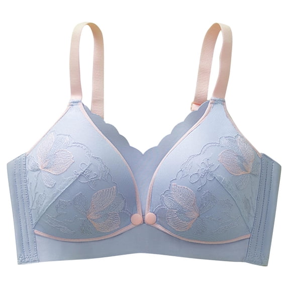 Taqqpue Pregnant Women's Breastfeeding Bra Solid Color Adjustable Strap Pre Opening Button Breast Feeding Bra Cotton Lace Maternity Sleep Bras