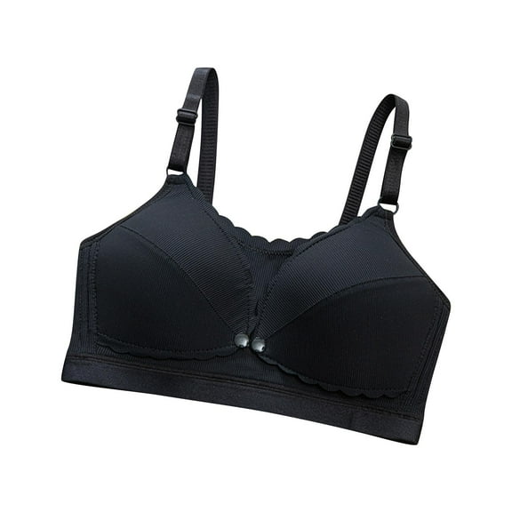 Taqqpue Pregnant Women's Breastfeeding Bra Solid Color Adjustable Strap Pre Opening Button Breast Feeding Bra Cotton Maternity Sleep Bras
