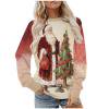 thumbnail image 1 of Taqqpue Retro Santa Sweatshirt for Women Vintage Christmas Fleece Linend Sweaters Pullovers Fall Winter Crewneck Oversized Long Sleeve Tops Ugly Christmas Sweater, 1 of 6